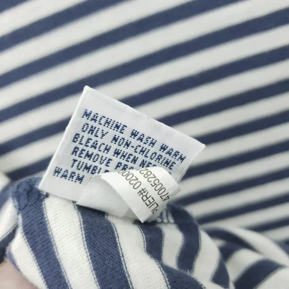 Polo Ralph Lauren Polo Shirt Mens Medium Blue White Cotton Striped Short Sleeve